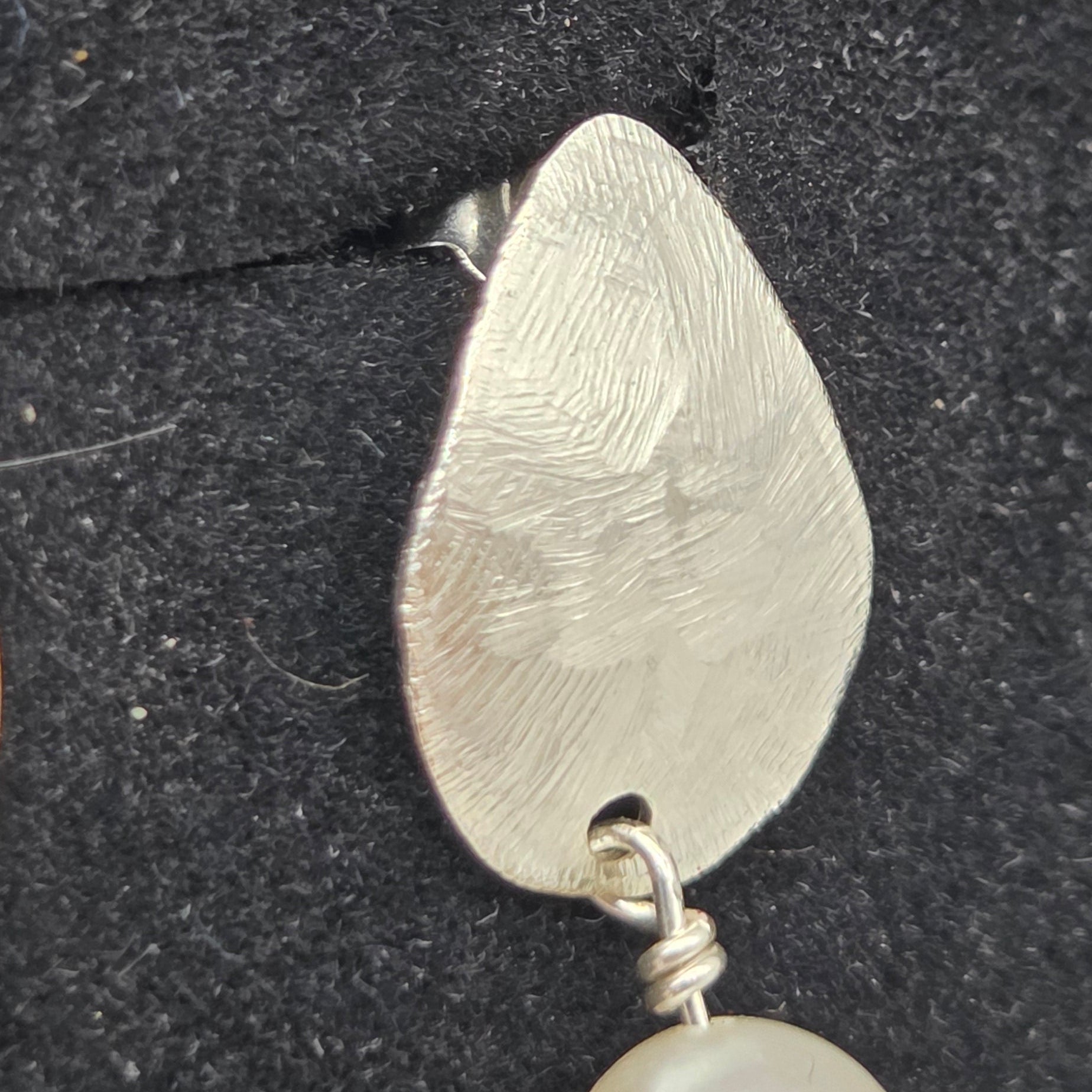 Pendiente Gota Plata de Ley 925 y Perla Cultivada