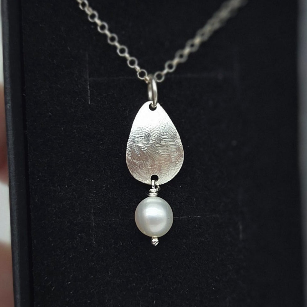 Colgante Gota Plata de Ley 925 y Perla Cultivada