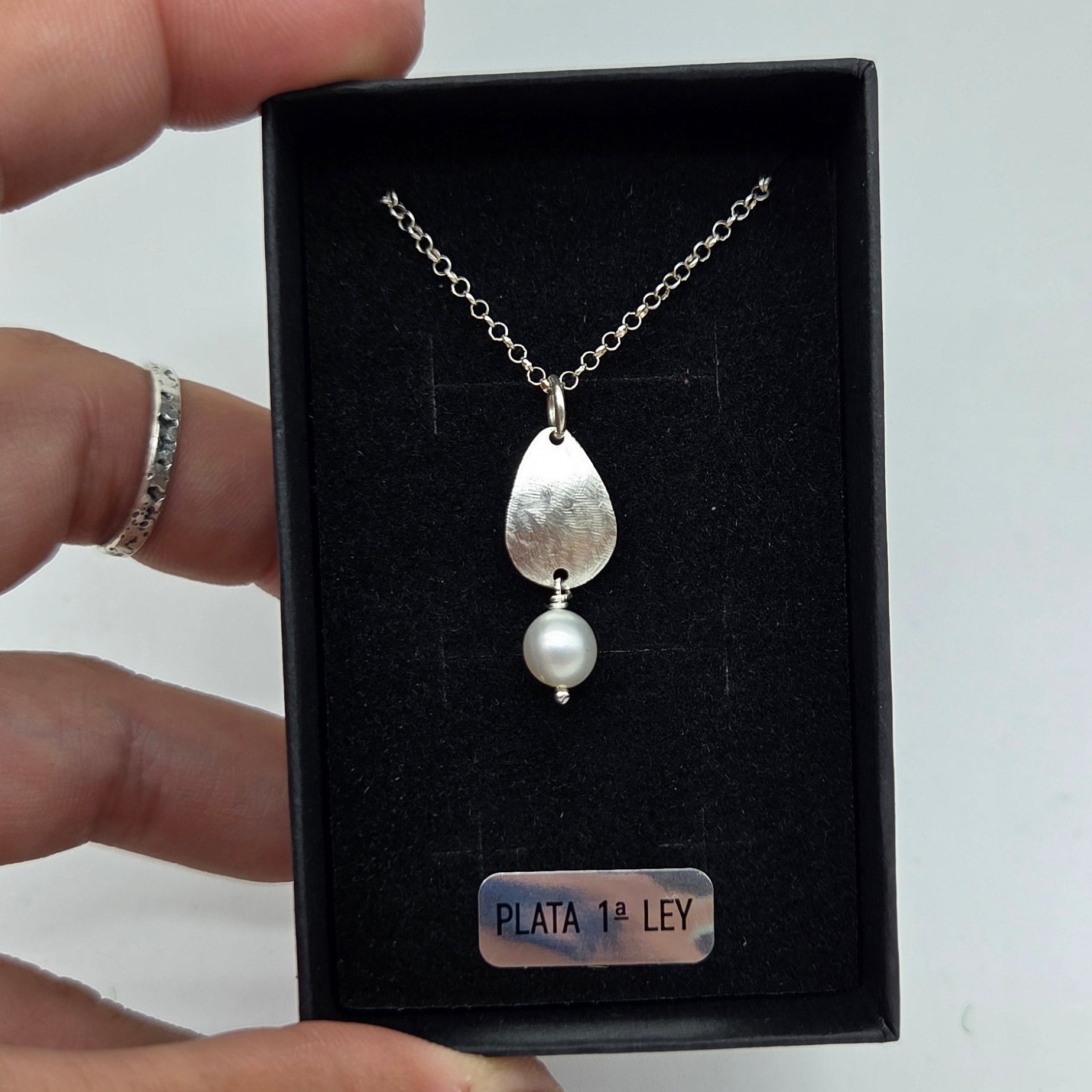 Colgante Gota Plata de Ley 925 y Perla Cultivada