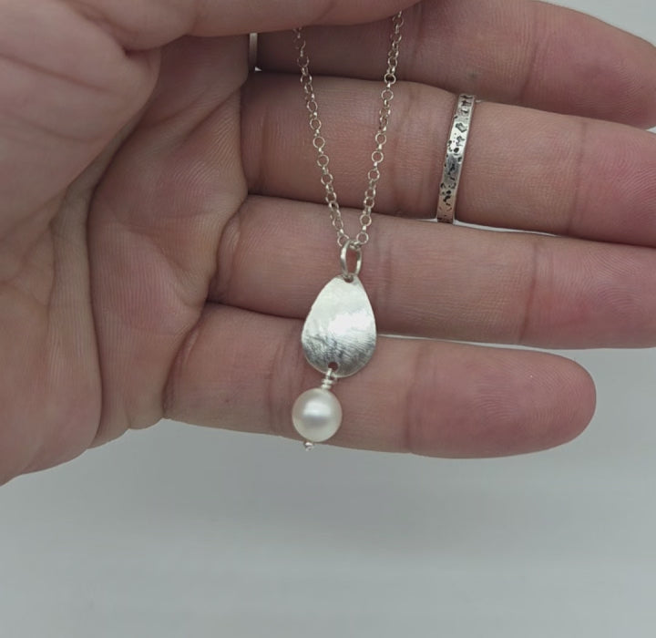 Colgante Gota Plata de Ley 925 y Perla Cultivada